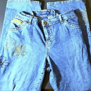 Avenue Embroidered Flare Jeans